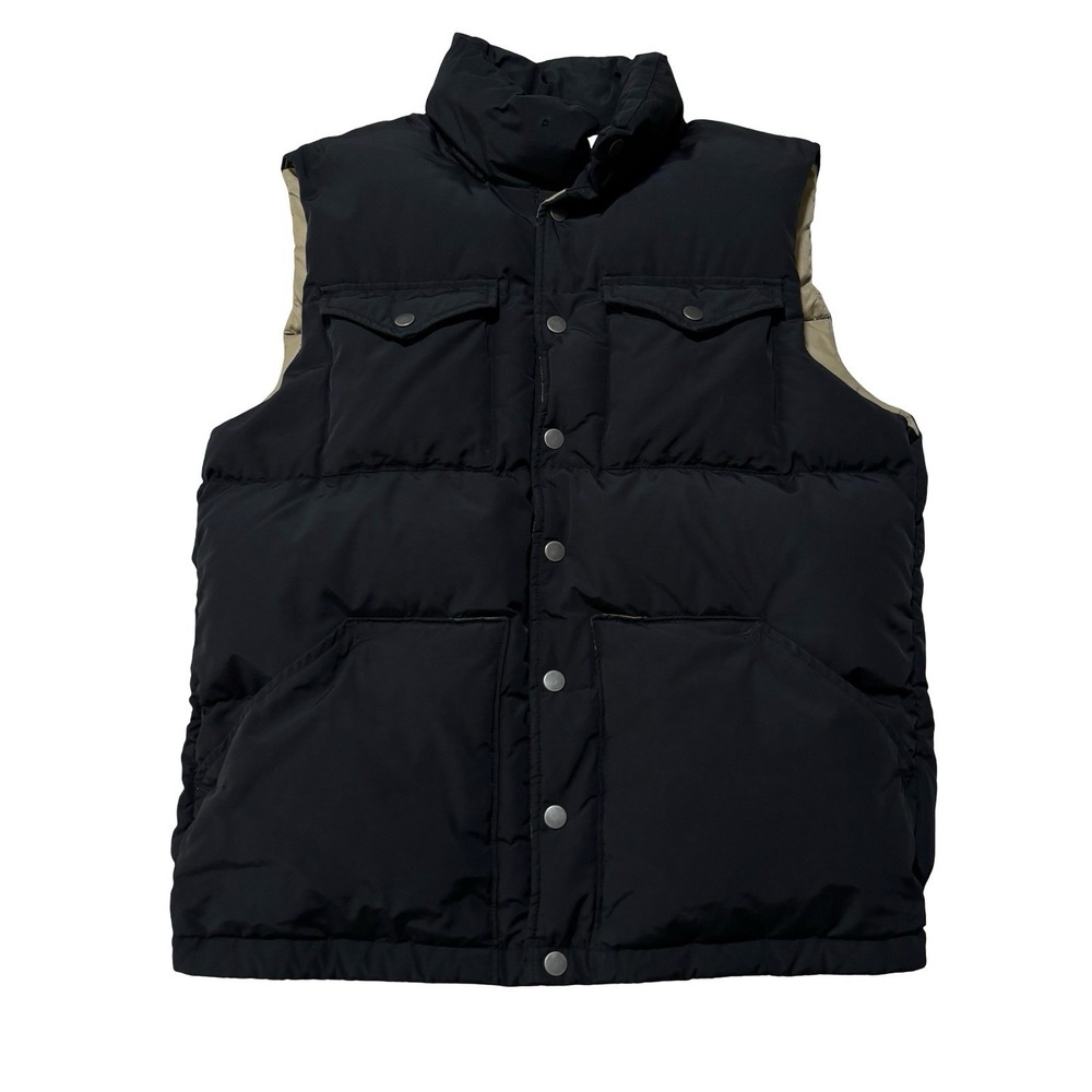 J Crew Men's Boulder Zip Up Puffer Vest Black *FLAWED* Size Medium 22 x 26